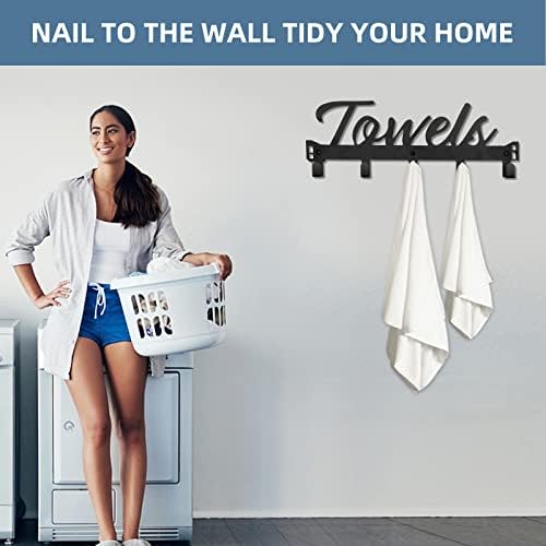 Azmoncy Over The Door Hooks, Towel Rack Towel Hooks for Bathroom, Towel Holde...