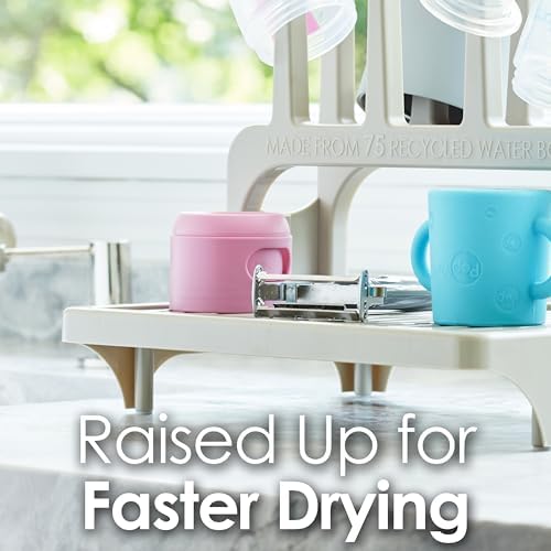 PopYum White Space Saving Drying Rack with Silicone Mat