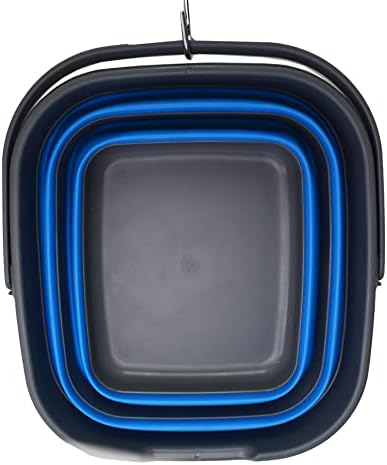 SAMMART 10L (2.6 Gallon) Collapsible Rectangular Handy Bucket (Grey/Blue (Set...