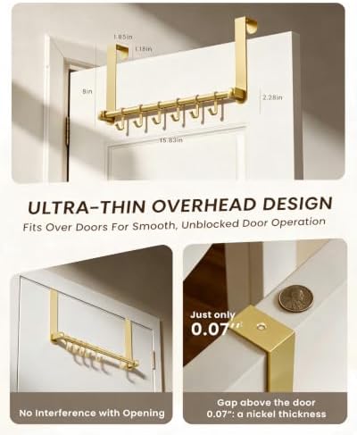 Heavy Duty Over The Door Hooks, Door Hooks Hanger Organizer for Hanging 2P