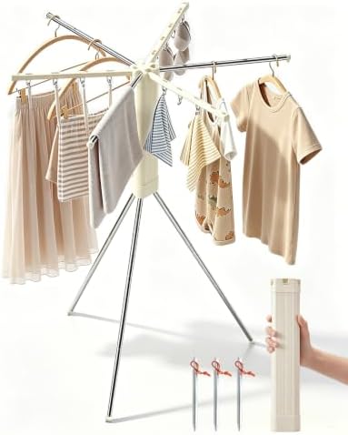 Foldable Tripod Clothes Drying Rack for Balcony, Hotel, Apartment, Bedroom