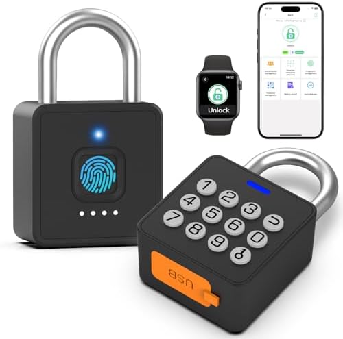 Combination Lock for Locker, 9-Digit Keypad & Fingerprint Gym Locker Lock