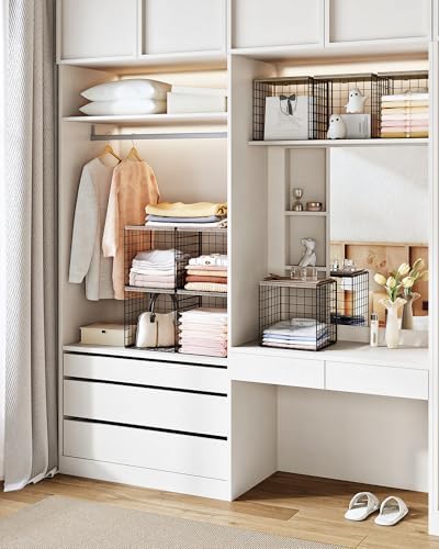 CHOEZON 4-Tier Closet Organizers and Storage, Stackable Storage Bin Baskets w...