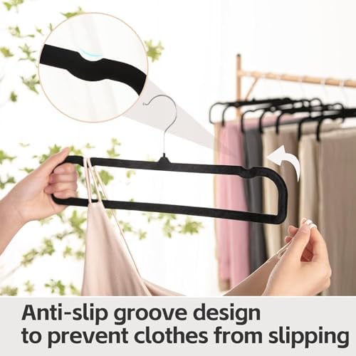 Velvet Hangers Non Slip - 20 Pack Pants Hangers for Closet - Thin Space Savin...