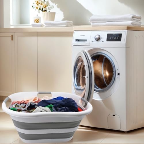 SAMMART 40L (10.5 gallon) Set of 2 Collapsible Plastic Laundry Hamper - Folda...