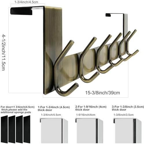 WEBI Over The Door Hooks,Door Hanger,Over Door Towel Rack,Door Coat Rack Hang...
