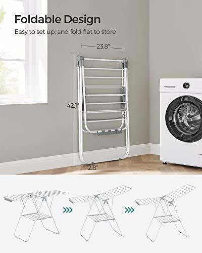 SONGMICS Clothes Drying Rack, Foldable Space-Saving Laundry Drying Rack