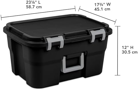 Sterilite 2 Pack Footlocker, 14 Gallon Plastic Storage Container with Latchin...