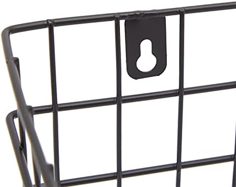 Farmlyn Creek Wall Storage Basket Organizer - Black Metal 3-Piece Set (Small,...