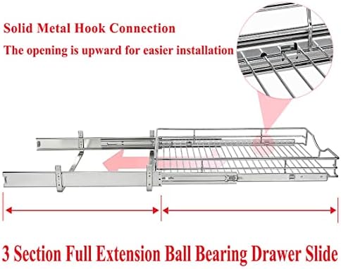 DINDON 1 Tier Pull Out Cabinet Organizer (17" W x 21" D) Heavy-Duty...