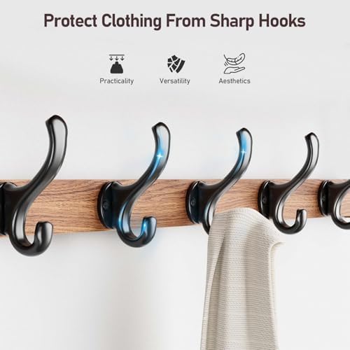 Tatub 29'' Coat Rack Wall Mount with Shelf, Wood Wall Hooks with Stor...