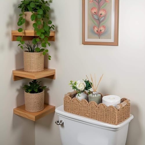 CubesLand Bathroom Basket Organizer, Toilet Tank Paper Storage Baskets 2PK