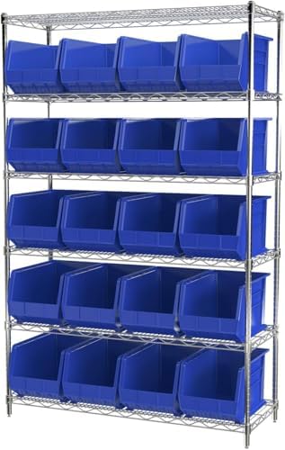 Akro-Mils 30260 AkroBins Plastic Storage Bins, 18"x11"x10", Bl...