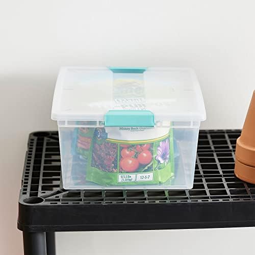 Sterilite Medium Clear Multipurpose Plastic Storage Tote, 8 Pack, and Large C...