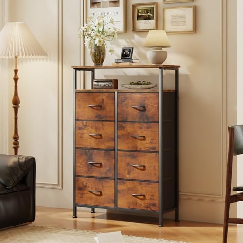 DUMOS Tall 8 Drawer Dresser for Bedroom, Storage Chest of Drawers Cabinet