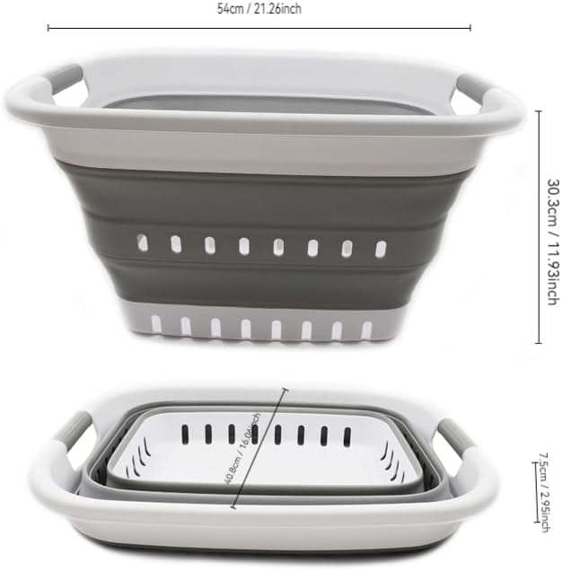 SAMMART 37L (9.77 gallon) Collapsible Plastic Laundry Basket - Foldable Pop U...