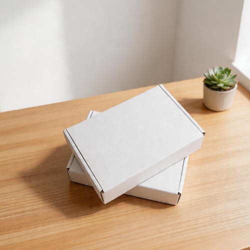 Fishat 9" x 6" x 2" White Corrugated Cardboard Shipping Boxes ...