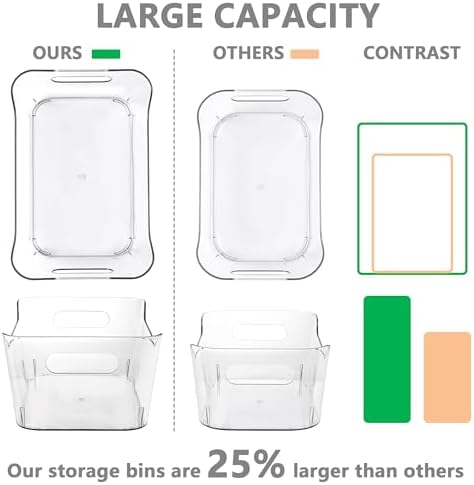 Tiawudi 12 Pack Plastic Storage Bins, Multi-Use Organizer Bins, Pantry Organi...