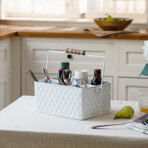 Metal Silverware Caddy for Party, Kitchen Flatware Holde