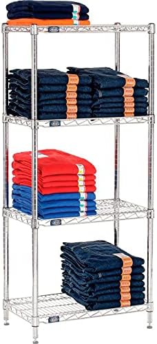 Nexel Adjustable Wire Shelving Unit, 4 Tier, Commercial Dry Storage Rack, 14&...