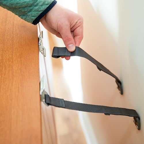 Safety 1st TV & Furniture Safety Straps, Black, 2‑Pack, Screws Included (...