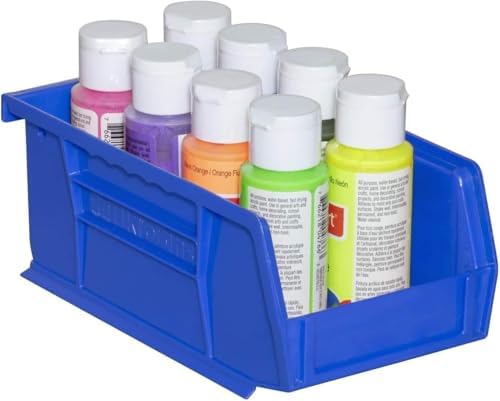 Akro-Mils 30220 AkroBins Plastic Storage Bins, 7"x4"x3", Blue,...