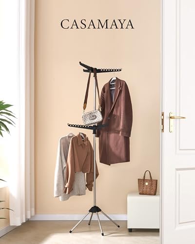 CASAMAYA Clothes Drying Rack Foldable, 74.8 inch 2 Tier Laundry Drying Rack w...