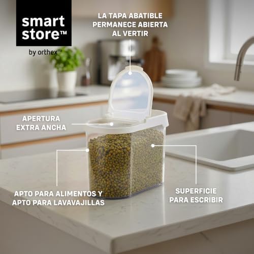SmartStore Cereal Storage Containers, Set of 2 x 1.1 L | Stackable, Clear, Fl...