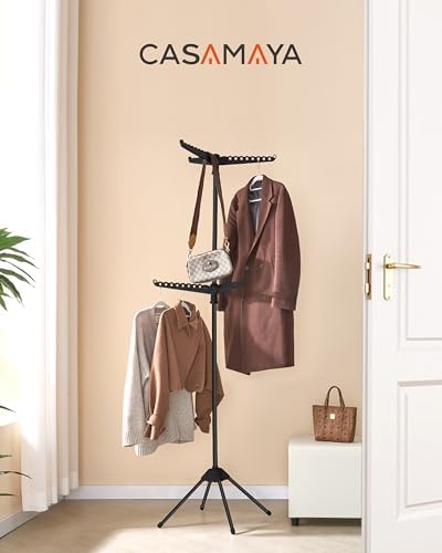 CASAMAYA Clothes Drying Rack Foldable, 74.8 inch 2 Tier Laundry Drying Rack w...