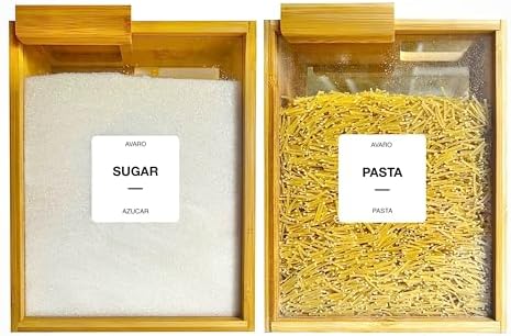AVARO Cereal Containers Storage, BPA-Free Bamboo Cereal Dispenser 2.2L, 2Pc
