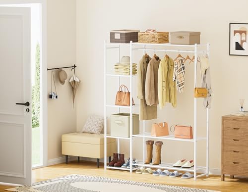 HOMIDEC Wardrobe Closet,Portable Clothes Rack with 4 Tiers Shelves