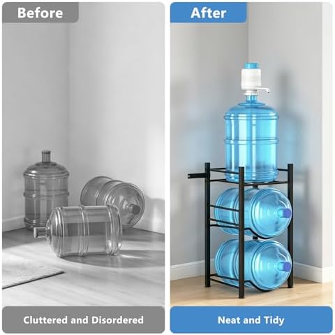 Small 5 Gallon Water Jug Holder, 3 Tier Water Jug Stand Holder 5 Gal Water Bo...