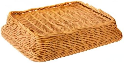 DEAYOU 2 Pack Imitation Rattan Bread Basket with Lid, Woven Tabletop Food Ser...