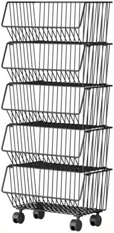 Wire Baskets Organization with Rollers for Kitchen and Home Storage, Vegetabl...