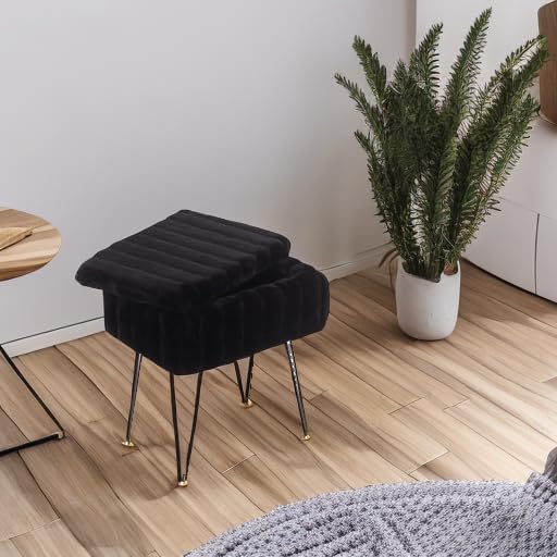 Wimarsbon Storage Ottoman, Vanity Stools with Metal Legs, 16.5" x 11.8&q...