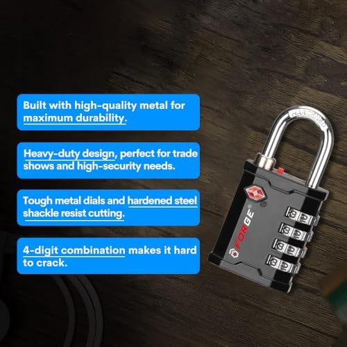 FORGE 4-Digit TSA Approved Travel Locks – TSA008 Key System, Key Duplication ...