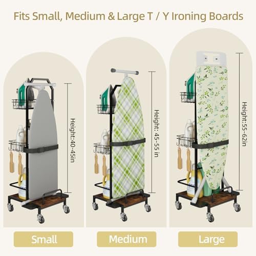 Ironing Board Holder Cart for Small & Narrow Laundry Rooms, Freestanding ...