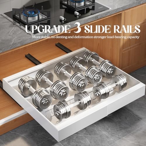 Seinloes 4 Pack Expandable Pull Out Cabinet Organizer 21"Deep With Raisi...