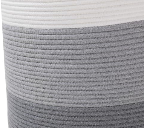 16x18 Inch Extra Large Round Cotton Rope Storage Basket with Lid, Decorative ...