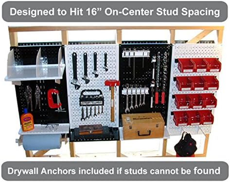 Wall Control Pegboard Organizer 4 ft. Metal Pegboard Standard Tool Storage Ki...
