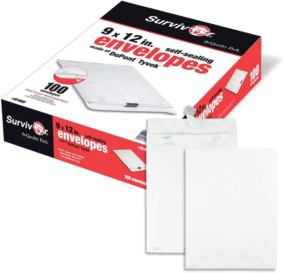 Quality Park Survivor 9 x 12 Catalog Envelopes made with DuPont Tyvek Materia...