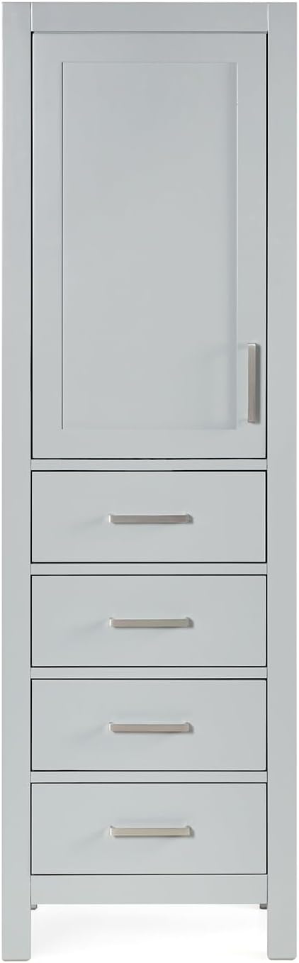 ARIEL Cambridge Bathroom Storage Cabinet - Solid Hevea Wood and Fully Assembl...
