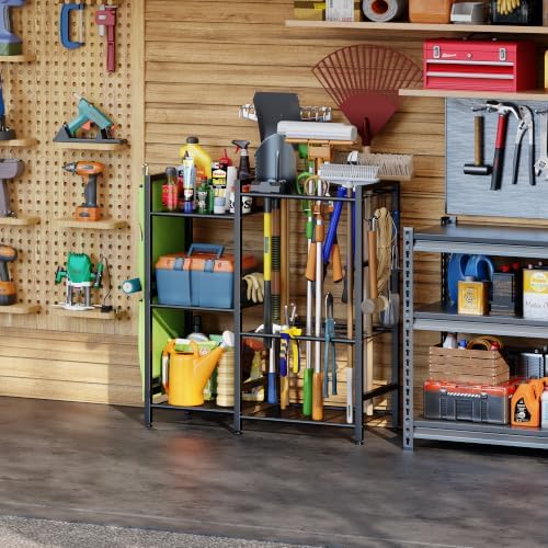 keomaisyto Garden Tool Organizer with Side Tool Pouch, Yard Tool Organizer