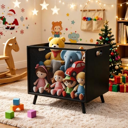 66L Blanket Basket, Large Basket Organizer With Modern Design, Blanket Storag...
