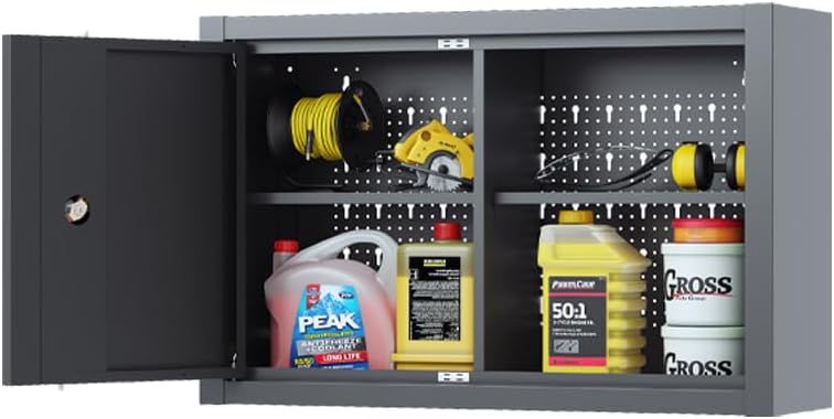 JZD Steel Wall Cabinet, Industrial-Grade Workshop Storage Solutions with Two ...