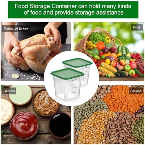 FoldTier 2 Pieces Square Food Storage Containers Polycarbonate Clear Food Con...