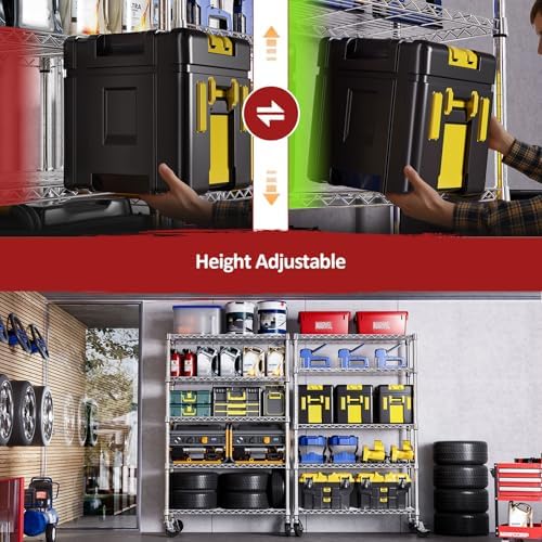 IZEUK 5-Tier Storage Shelving Unit with Wheels, Adjustable Heavy Duty Steel W...