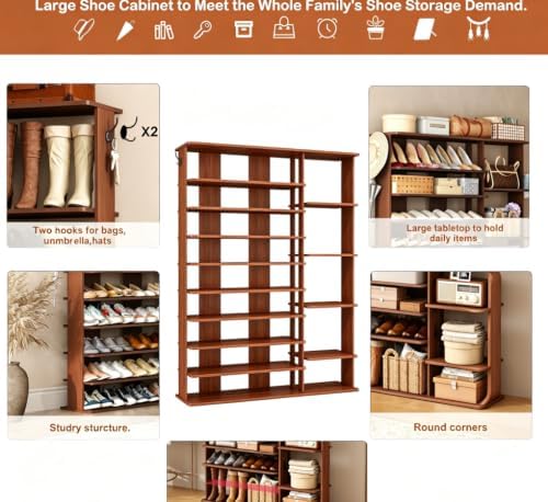 HOMEFORT 10 Tiers Shoe Rack, 50 Pairs Large Shoe Shelf, 61.8" Tall Shoe ...