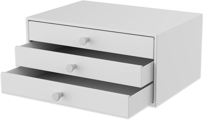 Svartur Desktop Drawers, Metal Desk Organizer with Drawer Storage Organizer for A4 File, Desk File Storage Organization for Office, Home, No Assembly Required, White
