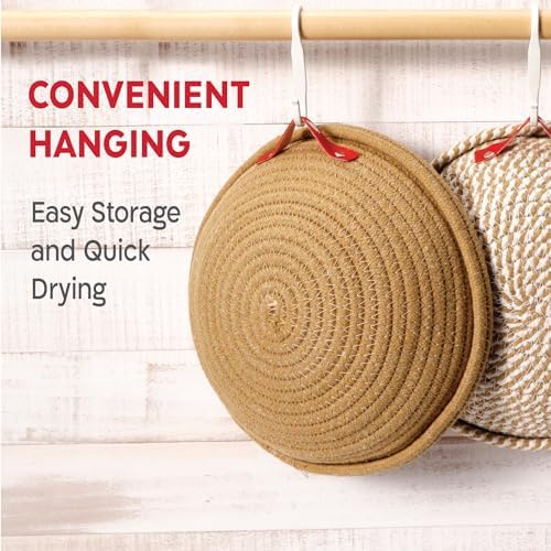 KneadAce Cotton Rope Banneton Bread Proofing Basket Set, 2 x Round Bread Bask...